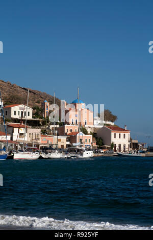 Port de korissia kea Cyclades Grèce Banque D'Images