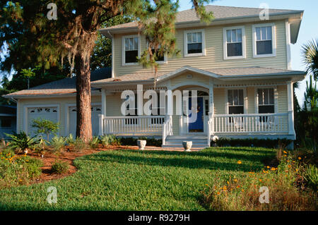 Maison de style colonial vintage à Tampa, Floride, USA 1998 Banque D'Images