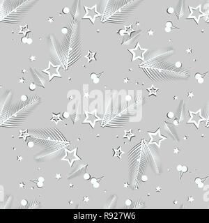 Maison de vacances d'hiver modèle homogène. Les symboles de Noël fond d'écran. Arbre de Noël, étoiles, boules, flocons de décor répétitif eps10 isolé Illustration de Vecteur