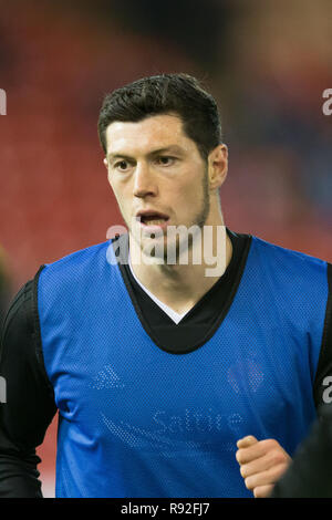 Pittodrie Stadium, Aberdeen, Royaume-Uni. Dec 18, 2018. Football Premiership Ladbrokes, Aberdeen et Dundee ; Scott McKenna d'Aberdeen pendant l'échauffement : Action Crédit Plus Sport/Alamy Live News Banque D'Images