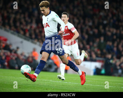 Londres, Royaume-Uni. Dec 19, 2018. Tottenham Hotspur est Alli Dele scores au cours EFL Cup Trimestre Final - entre Arsenal et Tottenham Hotspur à l'Emirates stadium, Londres, Angleterre le 19 mai 2018. Action Crédit : Foto Sport/Alamy Live News Banque D'Images