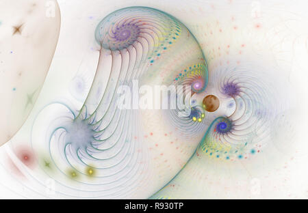 Belle couleur forme d'une galaxie spirale tornade dans l'espace lointain. Twists champ magnétique. Abstract lumineux design, d'art numérique pour creative grap Banque D'Images