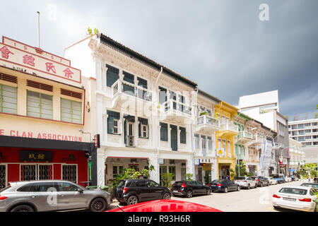 Shophouses à Bukit Pasoh Road Precinct. Singapour. Banque D'Images