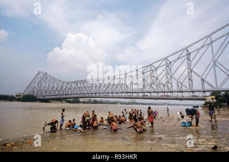 Howrah Bridge, Calcutta, West Bengal, India Banque D'Images