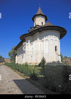 L'église du monastère de Saint-nicholas, Sf Nicolae, UNESCO World Heritage Site, Monastère de Probota dans Probota, Roumanie, Europe Banque D'Images