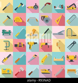 Carpenter icon set. Télévision ensemble d'icônes vectorielles carpenter pour la conception web Illustration de Vecteur