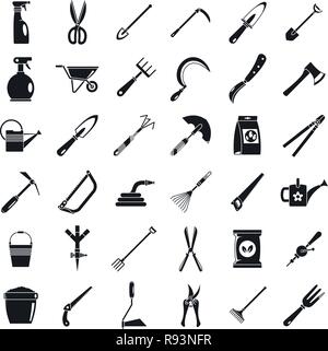 Icon Set d'outils de jardinage à domicile. Simple jeu d'outils de jardinage accueil icônes vectorielles pour le web design sur fond blanc Illustration de Vecteur