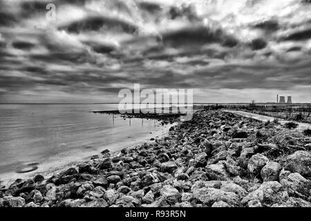 Richborough power station de l'ancien port de vol stationnaire à cliffsend Banque D'Images
