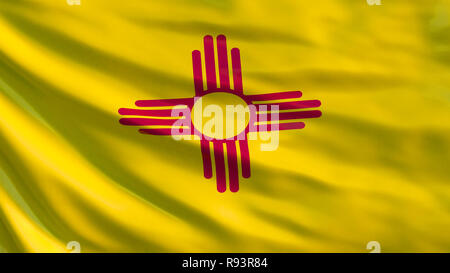 Nouveau Mexique drapeau vecteur. 3d illustration du Nouveau Mexique drapeau. États-unis d'Amérique. Banque D'Images