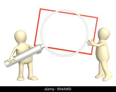 Nouveau message - marionnettes 3d avec information board Banque D'Images