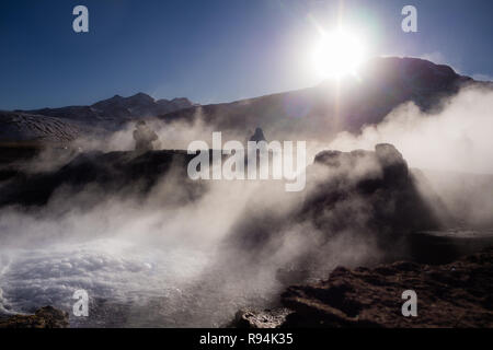 El Tatio geysers , près de San Pedro de Atacama, au Chili. Desert Banque D'Images