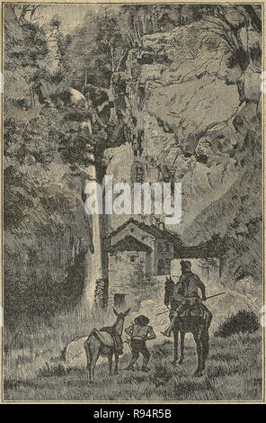 Aventure avec les marteaux à point d'eau. Don Quichotte scène de roman. Illustration de S. Calleja Edition publiée, 1916. Banque D'Images