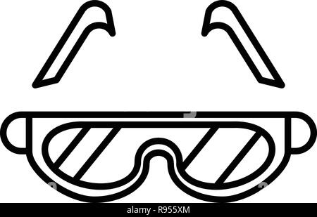 Lunettes de soleil montagne, icône de style contour Illustration de Vecteur