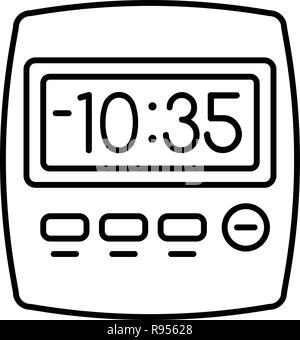 Minuterie de cuisine horloge style du contour, icône Illustration de Vecteur