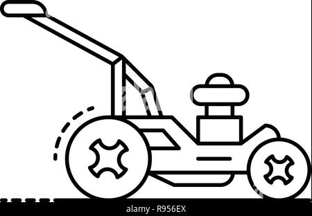 Tondeuse rotative, icône de style contour Illustration de Vecteur