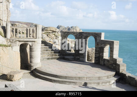 Théâtre Minack. Théâtre en plein air sur la côte de Cornouailles. Banque D'Images