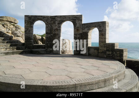 Théâtre Minack. Théâtre en plein air sur la côte de Cornouailles. Banque D'Images