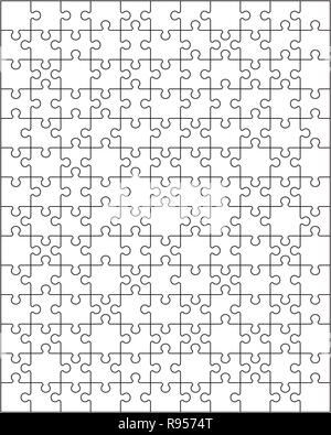 Vector illustration of white puzzle, pièces séparées Banque D'Images