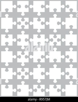 Vector illustration of white puzzle, pièces séparées Banque D'Images
