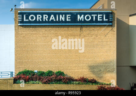 Le Lorraine Motel est représenté, le 7 septembre 2015, à Memphis, Tennessee. Leader des droits civils Martin Luther King, Jr., a été tué là. Banque D'Images