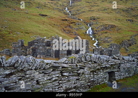 Cwmorthin ardoise et les paysages Tanygrisiau vale de Ffestiniog Banque D'Images