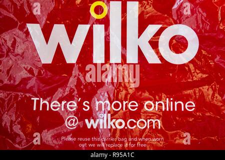 Sac réutilisable Wilko fait formulaire 25  % de matériaux recyclés. Banque D'Images