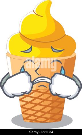 La crème glacée banane pleurer en forme cartoon Illustration de Vecteur