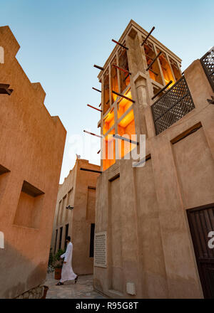 Historique Original district Al Fahidi à Dubaï, Émirats Arabes Unis Banque D'Images