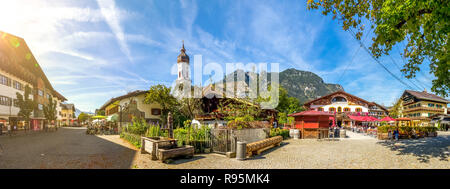 Ville historique de Garmisch, Garmisch-Partenkirchen, Allemagne Banque D'Images