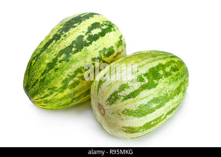 Concombre Melon fruit manduria était sur fond blanc Banque D'Images