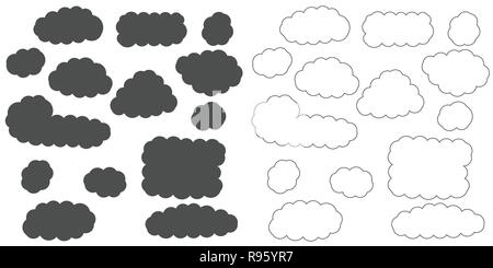 Collection de bandes dessinées en nuage Illustration de Vecteur