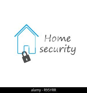 Cadenas de sécurité à la maison Illustration de Vecteur