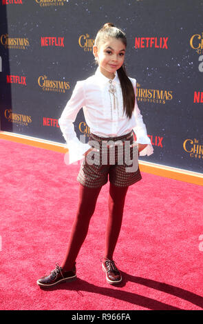 "La première des chroniques de Noël comprend : Ariana Greenblatt Où : Los Angeles, California, United States Quand : 18 novembre 2018 Crédit : FayesVision/WENN.com Banque D'Images