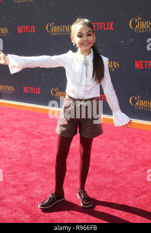 "La première des chroniques de Noël comprend : Ariana Greenblatt Où : Los Angeles, California, United States Quand : 18 novembre 2018 Crédit : FayesVision/WENN.com Banque D'Images