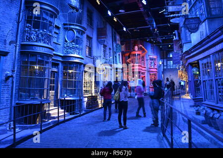 Le chemin de traverse dans Harry Potter À Leavesden Studios, London, UK Banque D'Images