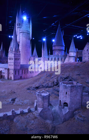 L'école de sorcellerie de Poudlard, modèle à la Harry Potter À Leavesden Studios, London, UK Banque D'Images