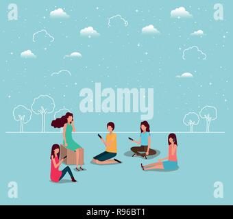 Social community using smartphones Illustration de Vecteur