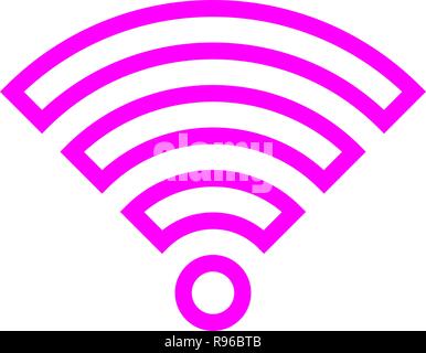 Icône Symbole Wifi - violet décrites, isolé - vector illustration Illustration de Vecteur