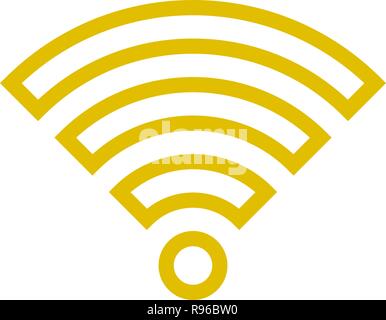 Connexion Wi-Fi au réseau local - icône symbole golden décrites, isolé - vector illustration Illustration de Vecteur