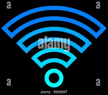 Connexion Wi-Fi au réseau local - icône symbole décrit colorés, isolé - vector illustration Illustration de Vecteur