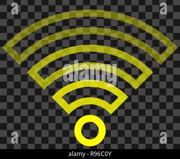 Connexion Wi-Fi au réseau local - icône symbole transparent jaune décrites, isolé - vector illustration Illustration de Vecteur