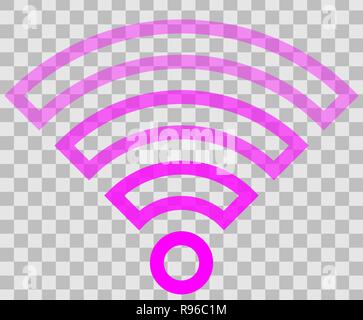 Connexion Wi-Fi au réseau local - icône symbole décrit violet transparent, isolé - vector illustration Illustration de Vecteur