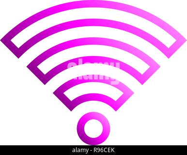 Icône Symbole Wifi - purple gradient décrit, isolé - vector illustration Illustration de Vecteur