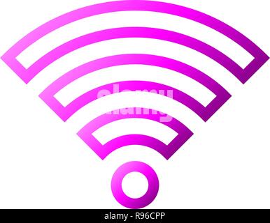 Icône Symbole Wifi - purple gradient décrit, isolé - vector illustration Illustration de Vecteur