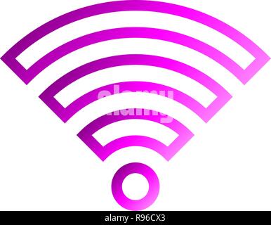 Icône Symbole Wifi - purple gradient décrit, isolé - vector illustration Illustration de Vecteur