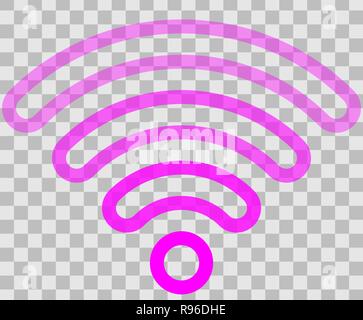 Connexion Wi-Fi au réseau local - icône symbole décrit violet transparent arrondi, isolé - vector illustration Illustration de Vecteur