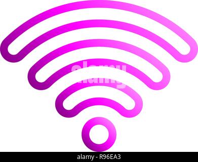 Connexion Wi-Fi au réseau local - icône symbole décrit violet gradient arrondis, isolé - vector illustration Illustration de Vecteur