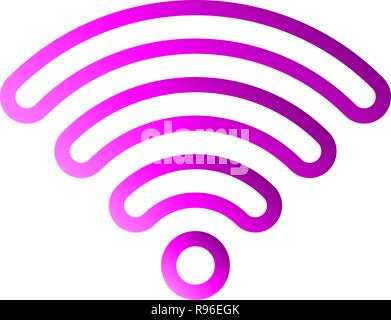 Connexion Wi-Fi au réseau local - icône symbole décrit violet gradient arrondis, isolé - vector illustration Illustration de Vecteur