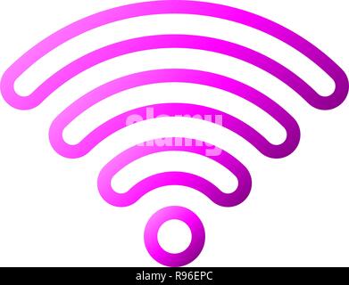Connexion Wi-Fi au réseau local - icône symbole décrit violet gradient arrondis, isolé - vector illustration Illustration de Vecteur