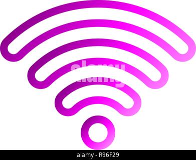 Connexion Wi-Fi au réseau local - icône symbole décrit violet gradient arrondis, isolé - vector illustration Illustration de Vecteur